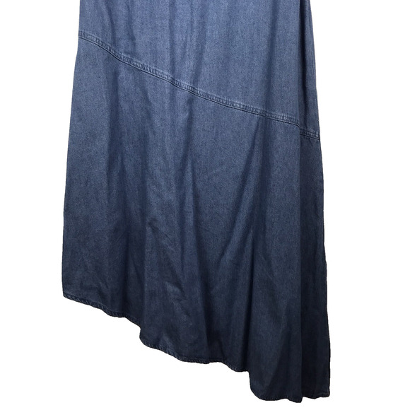 VTG Y2K Jeanology Denim Midi Dress Sleeveless Asymmetrical Hem Newport News 10 - Picture 4 of 10